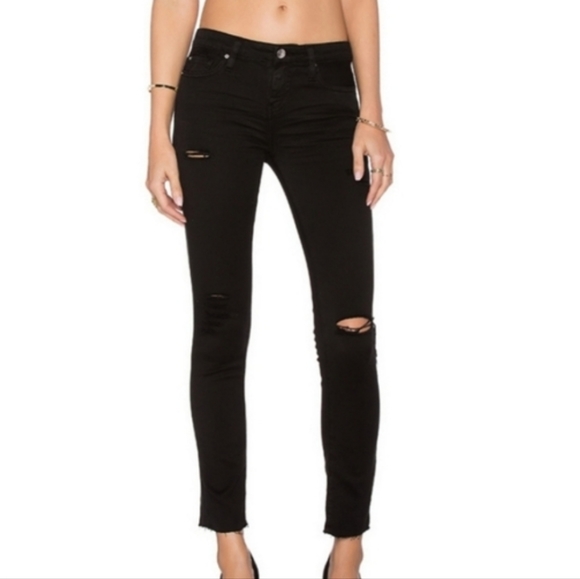 IRO Jarod Ajuste Distressed Cropped Skinny Jeans - Picture 1 of 11